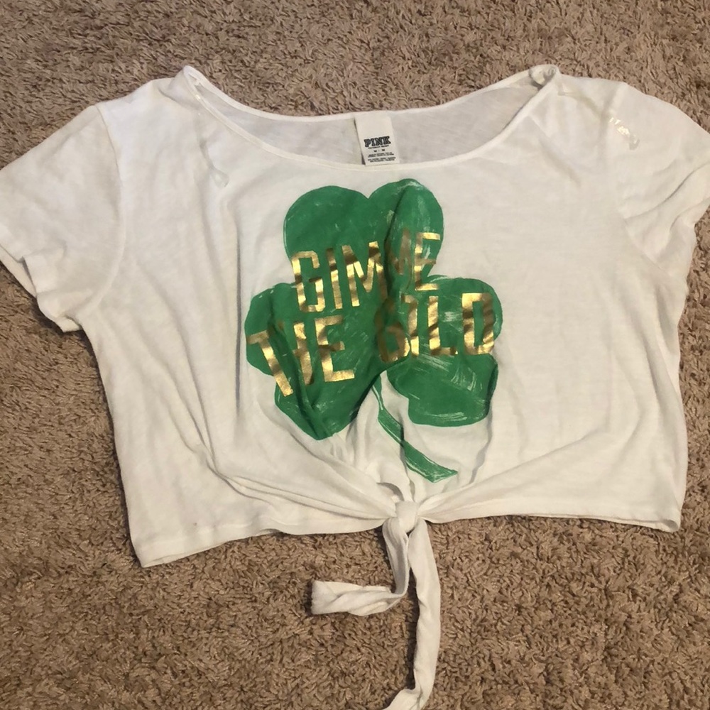 PINK St paddy’s day shirt “gimme the gold”